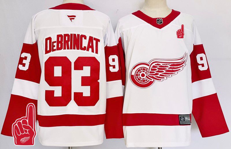 Men Detroit Red Wings #93 Debrincat White Fanatics 2025 NHL Jersey style 5